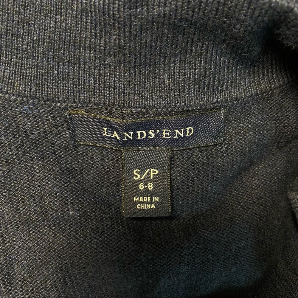 Lands’End navy blue cashmere blend button up long sleeve cardigan sweater size S - Picture 13 of 14